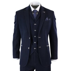 Mens Denim-Blue 3 Piece Suit