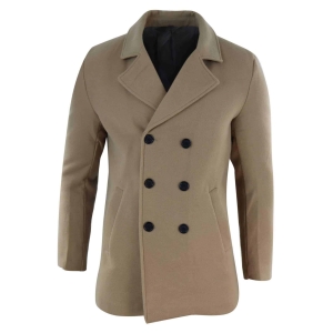 Mens Double Breasted Overcoat – Camel