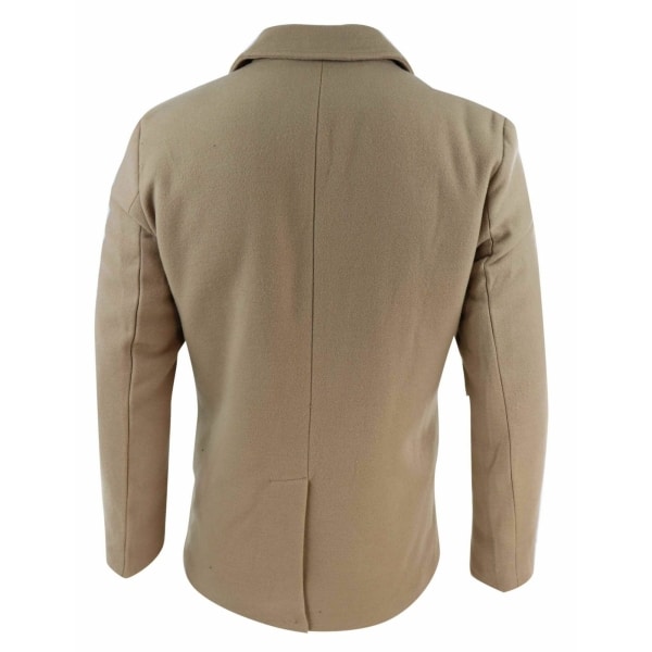 Mens Double Breasted Overcoat - Camel