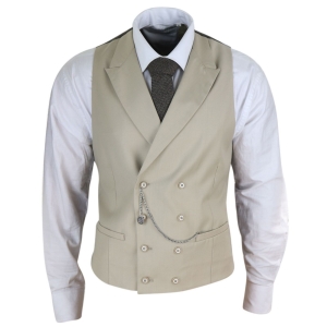 Mens Double Breasted Waistcoat with Chain – Cavani Lennox