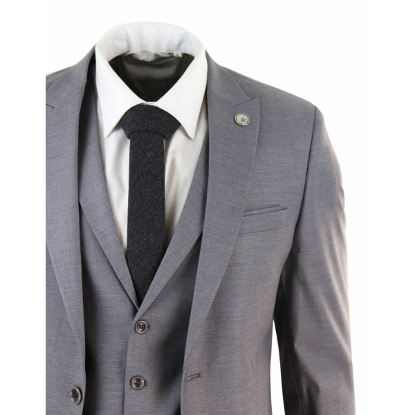 Mens Grey 3 Piece Suit