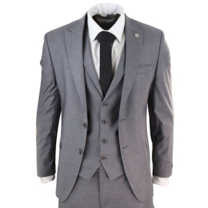 Mens Grey 3 Piece Suit