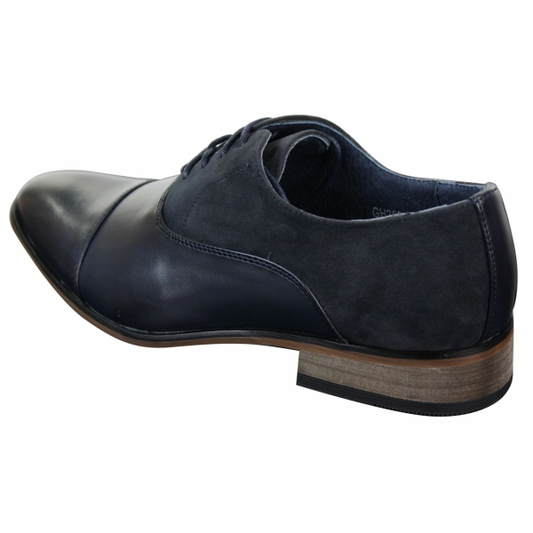 Mens Italian Leather & Suede Laced Smart Casual Brown Navy Black Designer Shoes