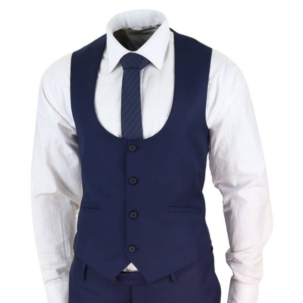 Mens Navy 3 Piece Wedding Suit