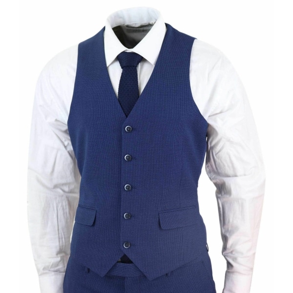 Mens Navy-Blue 3 Piece Wedding Suit