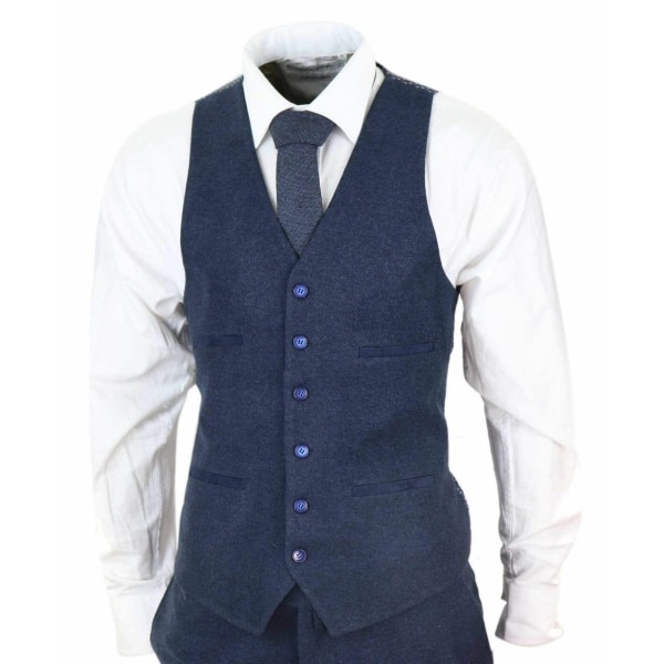 Mens Navy-Blue Peaky Blinders Wool Suit