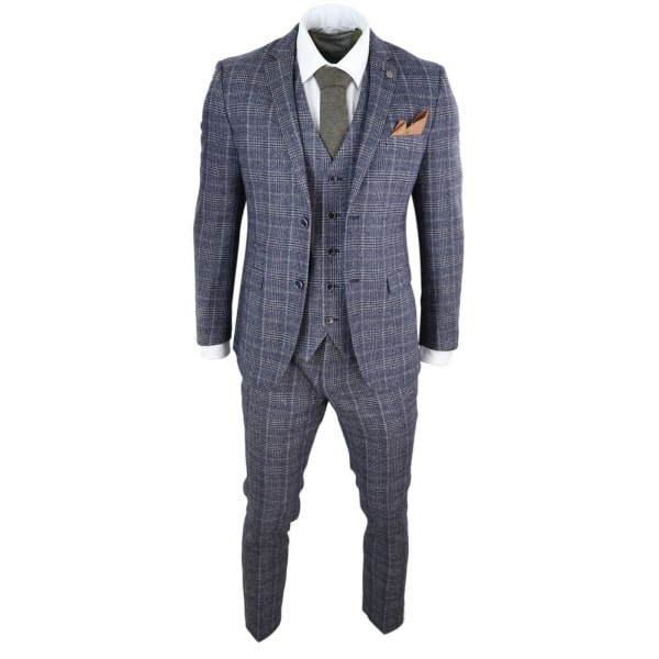 Mens Navy-Grey 3 Piece Suit - Paul Andrews Lloyd