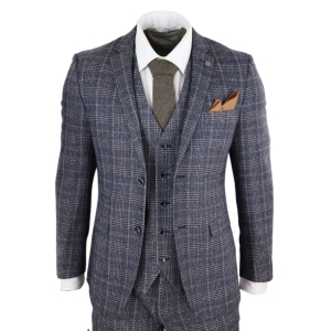 Mens Navy-Grey 3 Piece Suit – Paul Andrews Lloyd