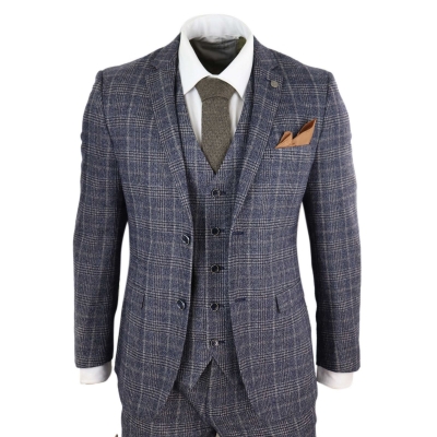 Mens Navy-Grey 3 Piece Suit - Paul Andrews Lloyd