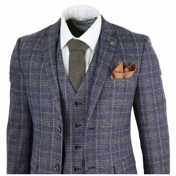 Mens Navy-Grey 3 Piece Suit - Paul Andrews Lloyd