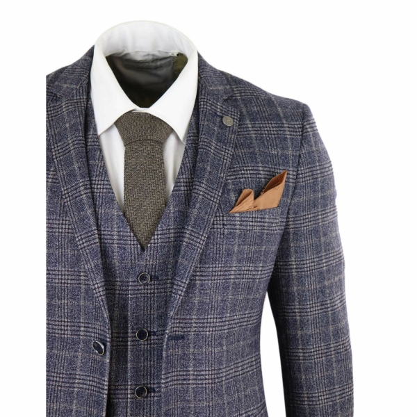 Mens Navy-Grey 3 Piece Suit - Paul Andrews Lloyd