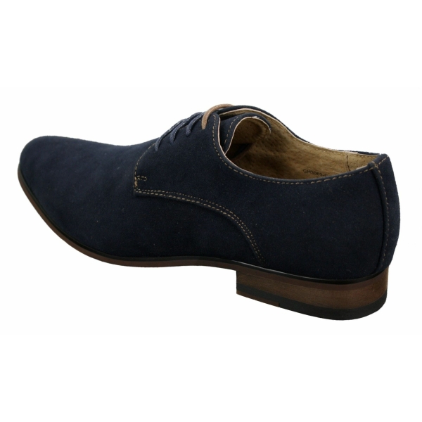 Mens Nubuck Suede Laced Smart Casual Shoes Navy Blue Brown Black