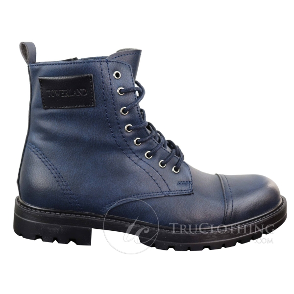 Mens PU Leather Zipped Ankle Boots