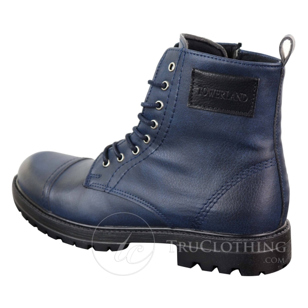 Mens PU Leather Zipped Ankle Boots