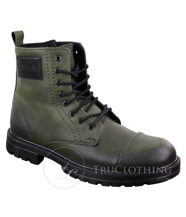 Mens PU Leather Zipped Ankle Boots