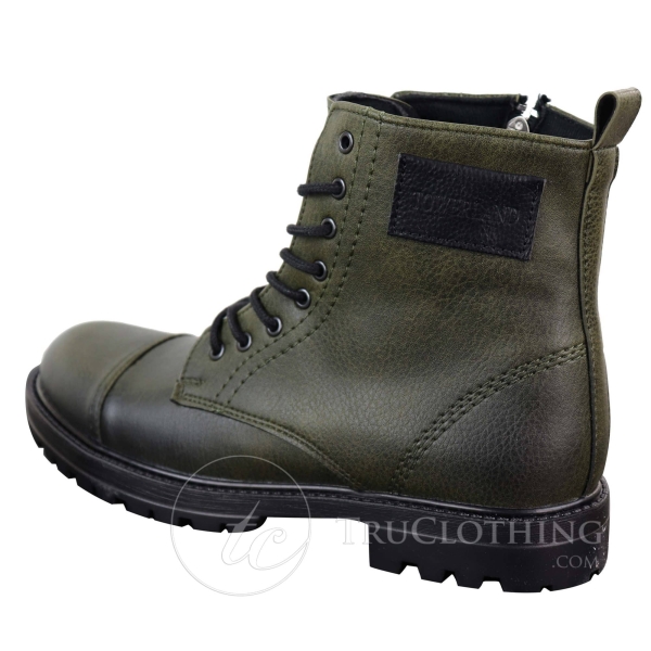 Mens PU Leather Zipped Ankle Boots