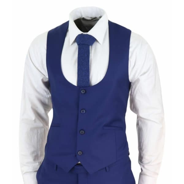 Mens Royal Blue 3 Piece Wedding Suit