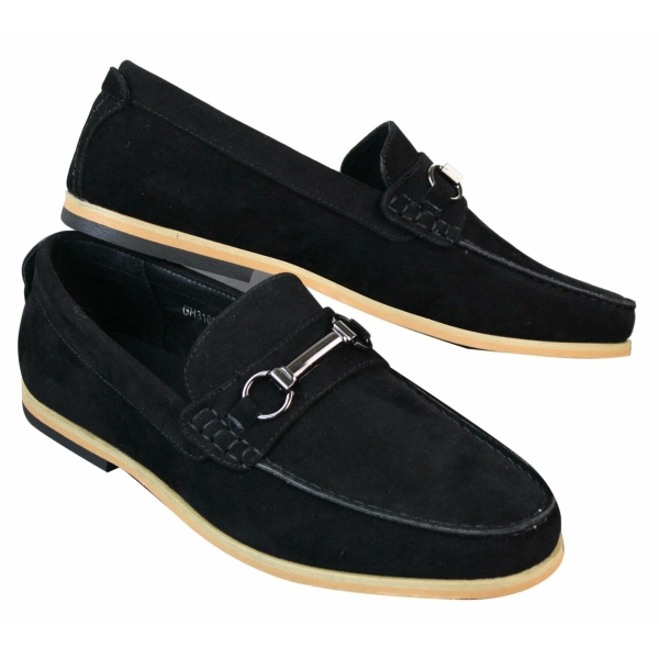 Mens Slip On Buckle Horsebit Driving Shoes Loafers Retro Smart Casual Suede