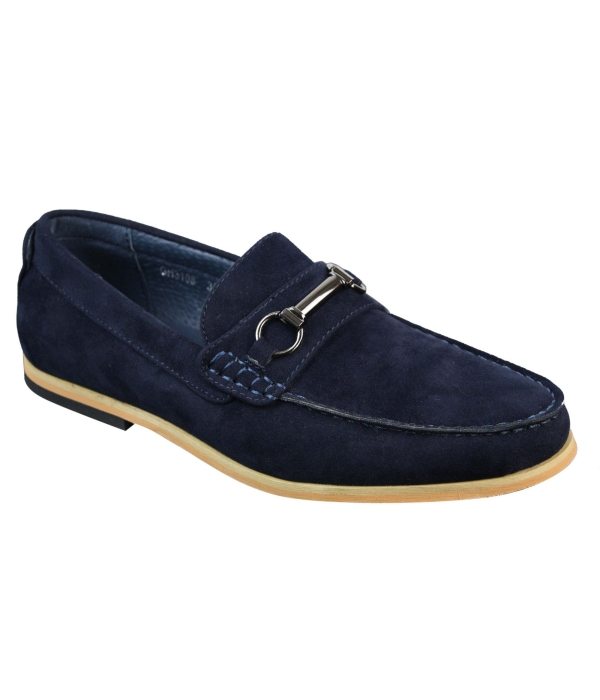 Mens Slip On Buckle Horsebit Driving Shoes Loafers Retro Smart Casual Suede