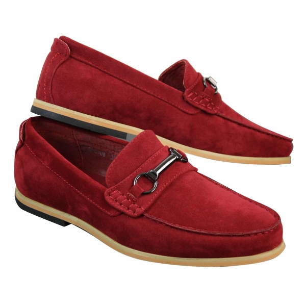 Mens Slip On Buckle Horsebit Driving Shoes Loafers Retro Smart Casual Suede