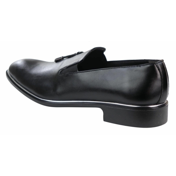 Mens Slip On Tassel Shoes with Metal Trim