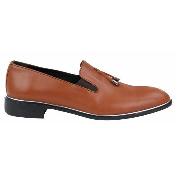 Mens Slip On Tassel Shoes with Metal Trim