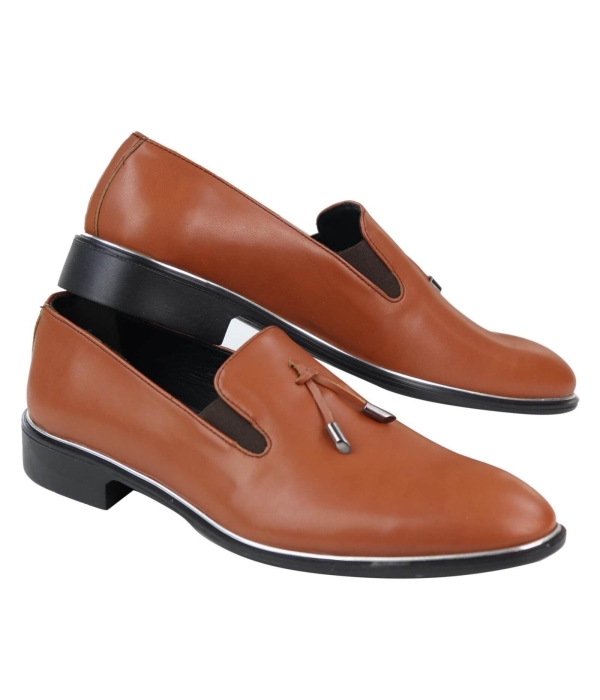 Mens Slip On Tassel Shoes with Metal Trim