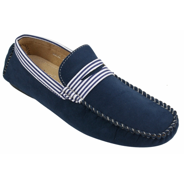 Mens Suede Deck Boat Shoes Stripe Slip On Summer Smart Casual Italian