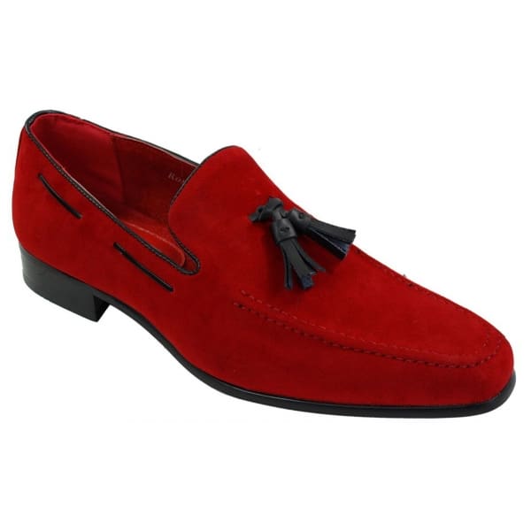 Mens Suede Loafers Driving Shoes Slip On Tassle Design Leather Smart Casual