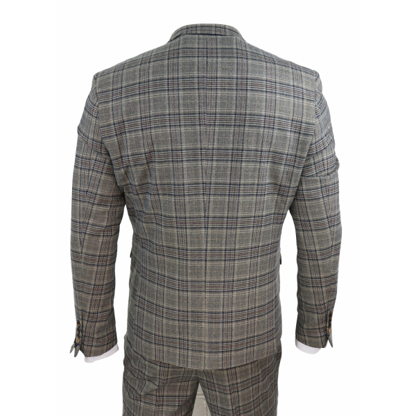 Mens Grey Сheckered 3 Piece Suit