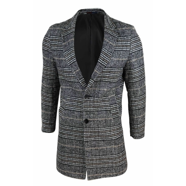 Mens Tweed Check Overcoat