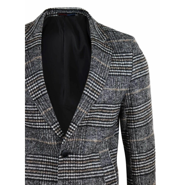 Mens Tweed Check Overcoat