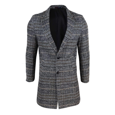 Mens Tweed Check Overcoat