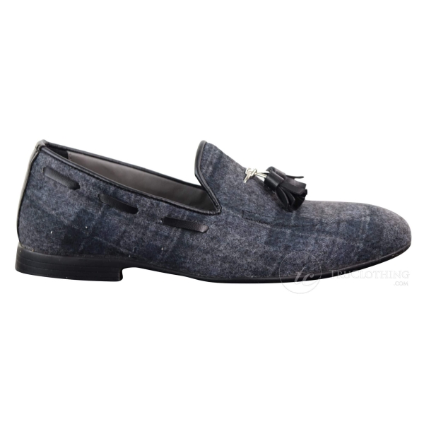 Mens Tweed Check Tassle Shoes