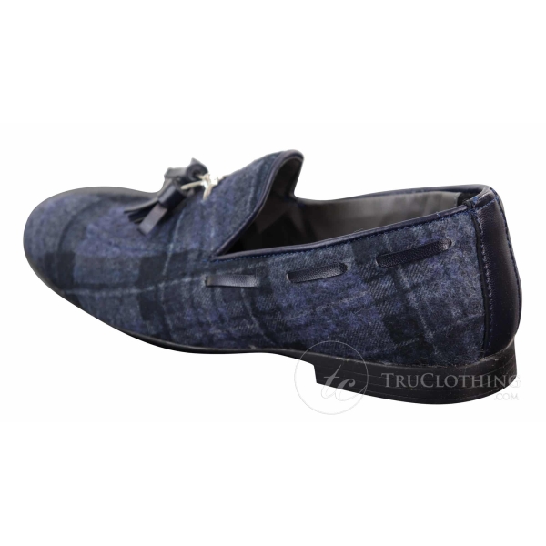 Mens Tweed Check Tassle Shoes