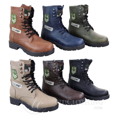 Mens U.S. Army Style Ankle Boots