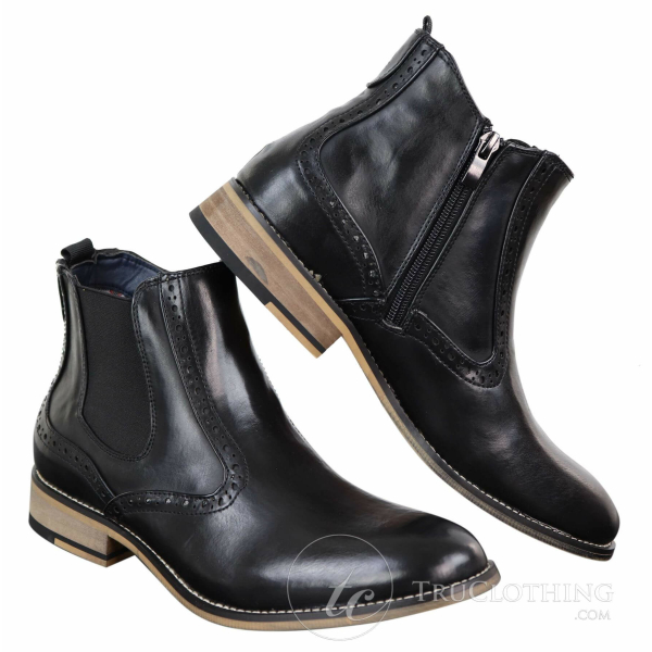 Mens Vintage Brogue Ankle Boots - Cavani Fox