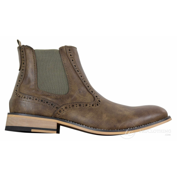 Mens Vintage Brogue Ankle Boots - Cavani Fox