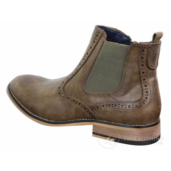 Mens Vintage Brogue Ankle Boots - Cavani Fox