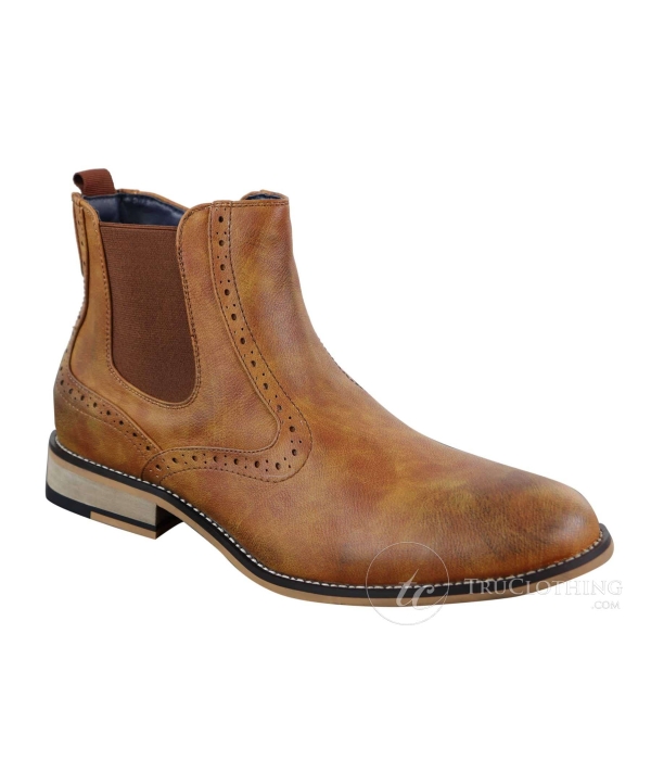 Mens Vintage Brogue Ankle Boots - Cavani Fox