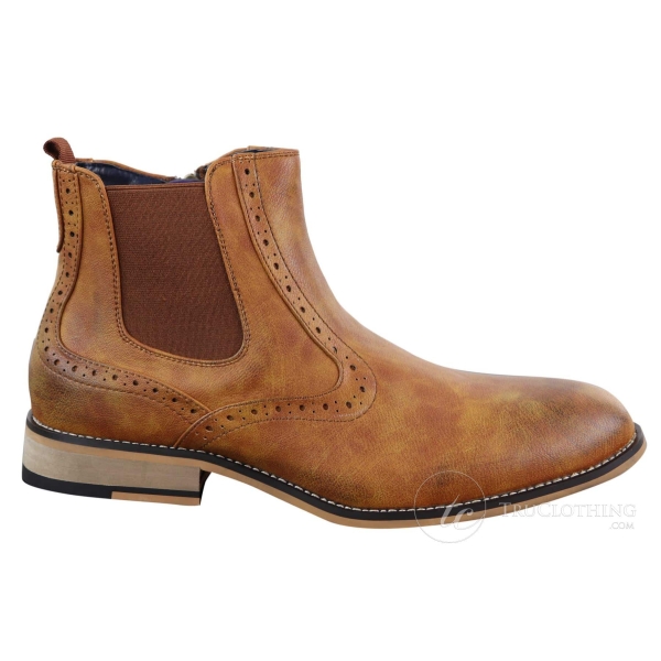 Mens Vintage Brogue Ankle Boots - Cavani Fox