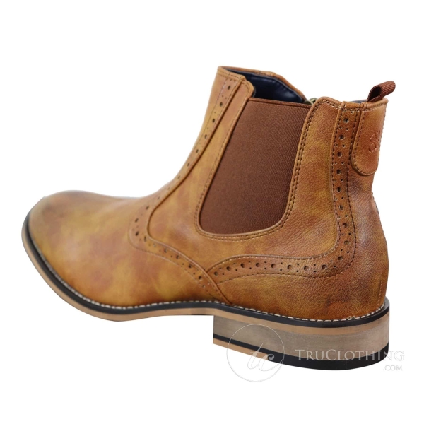 Mens Vintage Brogue Ankle Boots - Cavani Fox