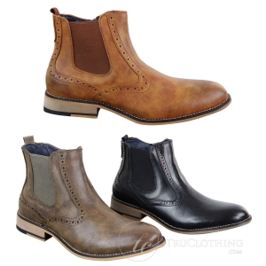 Mens Vintage Brogue Ankle Boots – Cavani Fox