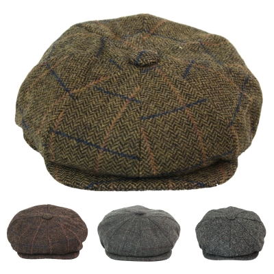 Mens Vintage Tweed Peaky Blinders Hat