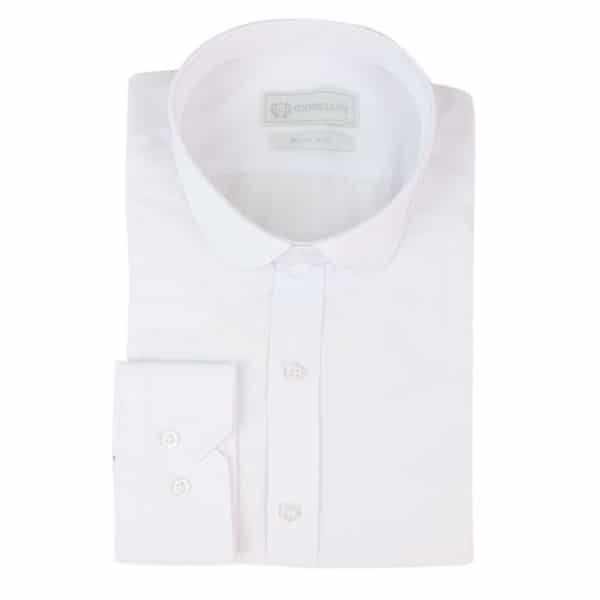 Mens White Club Collar Shirt