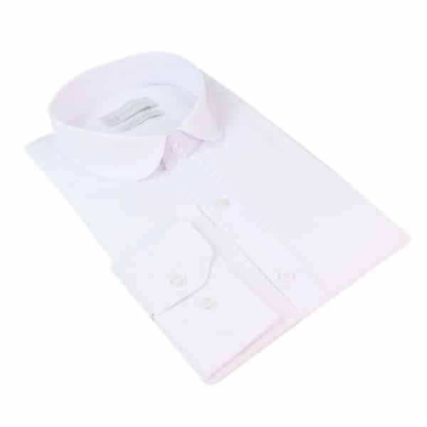 Mens White Club Collar Shirt