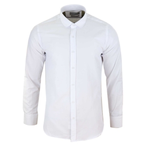 Mens White Club Collar Shirt