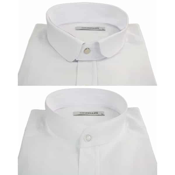 Mens White Nehru Collar Shirt + Removable Collar