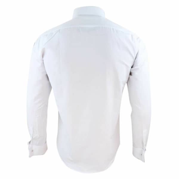 Mens White Nehru Collar Shirt + Removable Collar