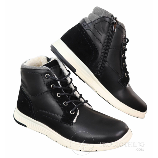 Mens Winter PU Leather Boots